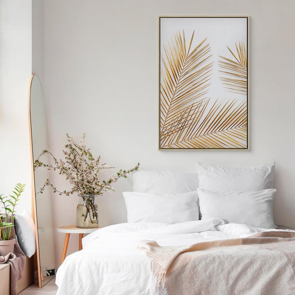 Quadro - Golden Palm Leaves (1 Part) Vertical