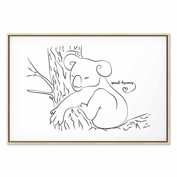 Quadro - Quiet Charm of Nature (1-part) - Sleeping Koala in Black and White