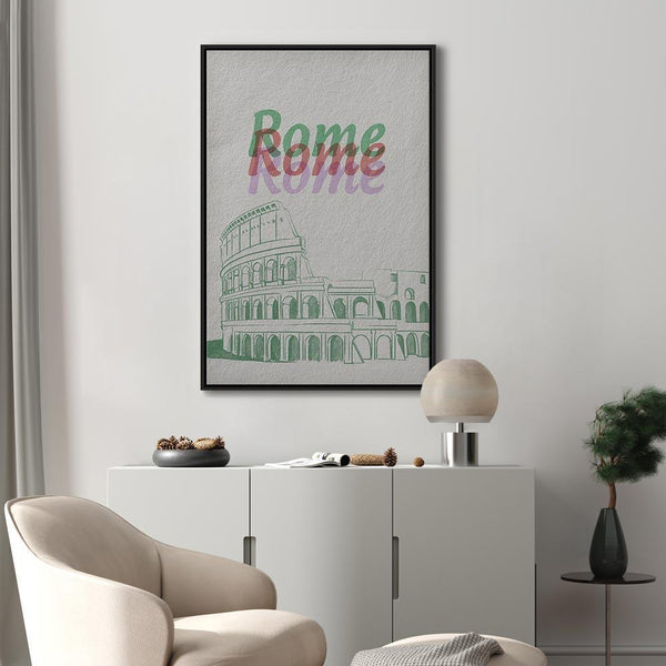 Quadro - Rome in Watercolours (1 Part) Vertical