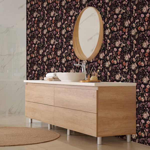 Tappezzeria murale - Fragrant flowers and herbs - plum