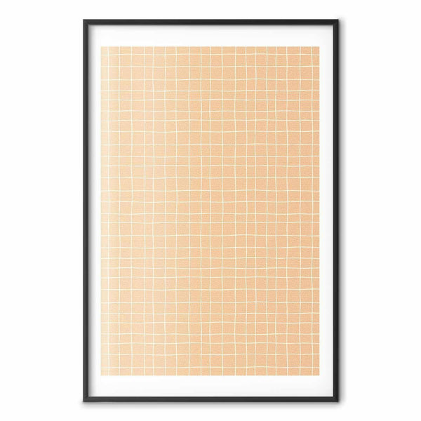 Poster - Lines and Noise - a wavy grid in shades of orange