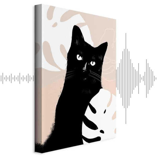 Quadro - Cat in Monsteras (1 Part) Vertical