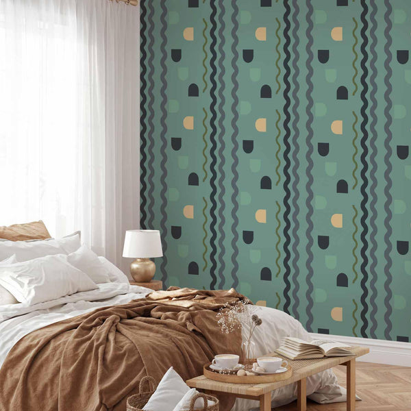 Tappezzeria murale - Mint Wave