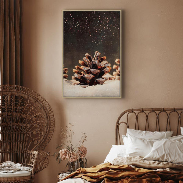 Quadro - Winter Pine Cone (1 Part) Vertical