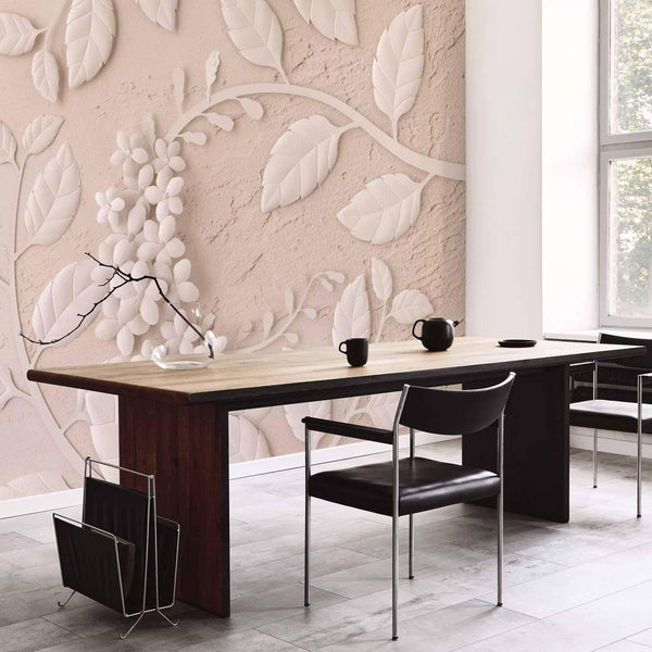 Carta da parati - Paper Flowers (Beige)