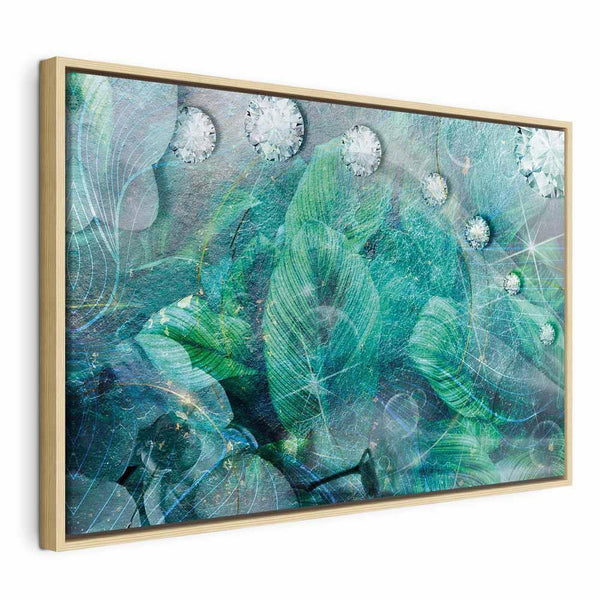 Quadro - Turquoise Leaves (1 Part) Wide