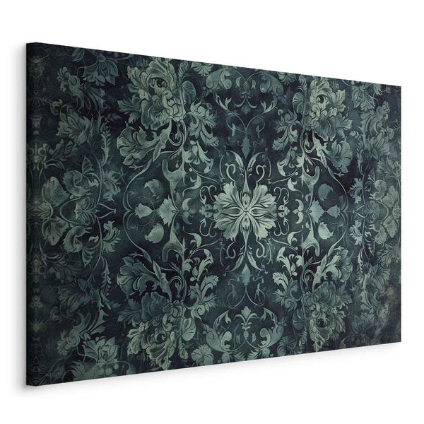 Quadro - Oriental Pattern Carpet: Emerald Ornaments and Worn Patterns