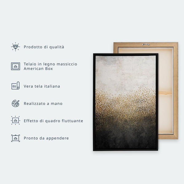 Quadro - White stone – elegant marble with golden reflections