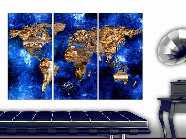 Quadro di sughero - Golden Continents