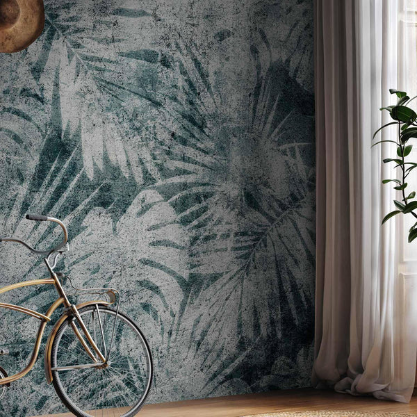 Carta da parati - Exotic nature in the jungle - floral landscape with leaves with patterns