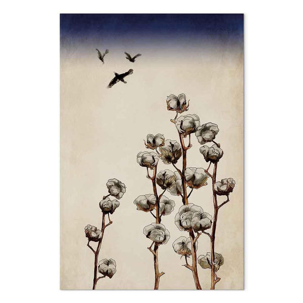 Quadro - Cotton Branches (1 Part) Vertical