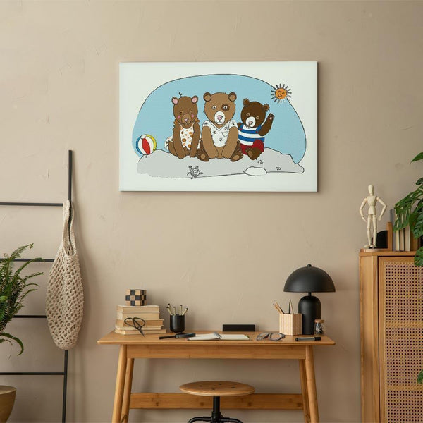 Quadro - Teddy Bears on the Beach (1 Part) Wide