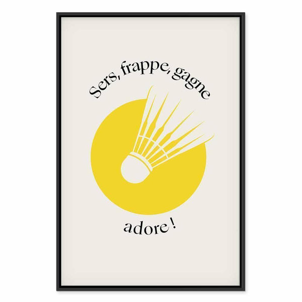 Quadro - Badminton Shuttlecock on a Yellow Circle Background