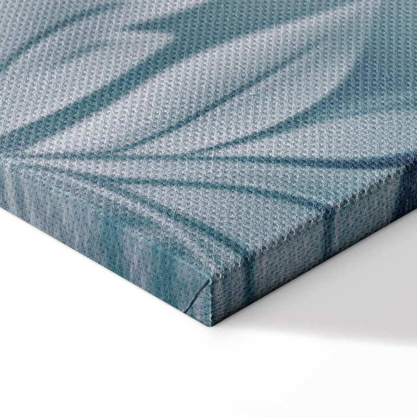 Quadro - Ornaments in Worn Muted Turquoises: Delicate Plant Pattern