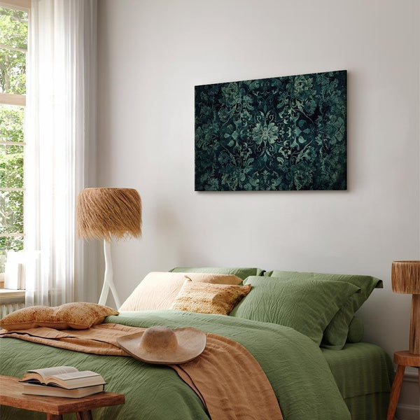Quadro - Oriental Pattern Carpet: Emerald Ornaments and Worn Patterns