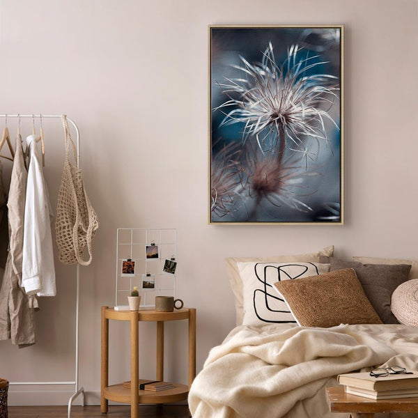 Quadro - Plant in Blues (1 Part) Vertical
