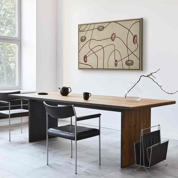 Quadro - Lines and shapes – bead labyrinth on a pale washed background