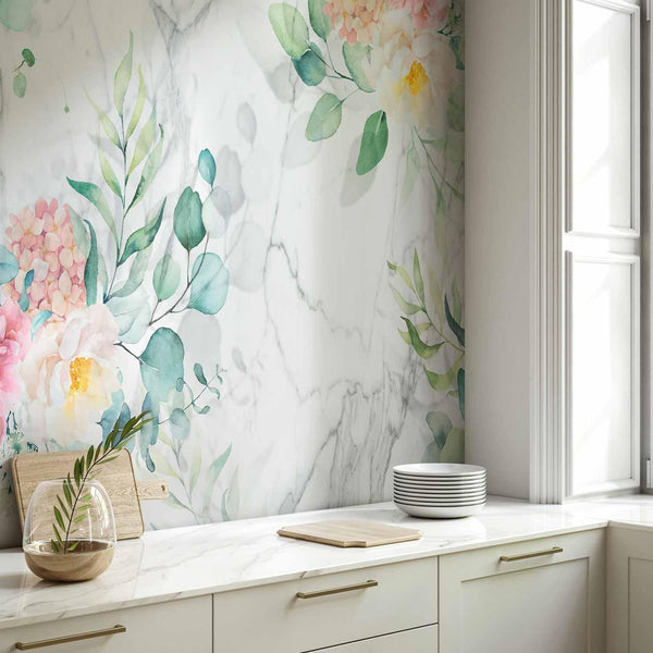 Carta da parati - Flowery Marble