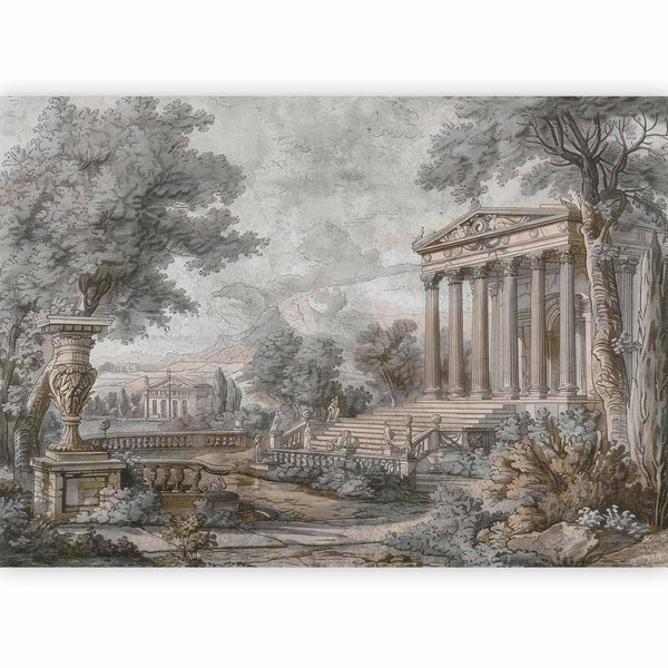 Carta da parati - Temple on a hill - Greek architecture in subdued colours