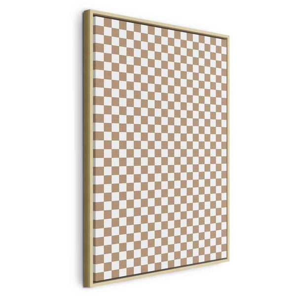 Quadro - Checkerboard Pattern - Brown-White Grid with a Subtle Noise