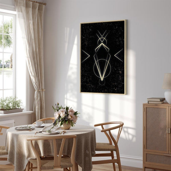 Quadro - Symmetry of Shapes (1-part) - Graphic Motif in Black Shade