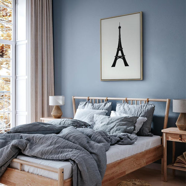 Quadro - Eiffel Tower Simple Graphics in Black and White