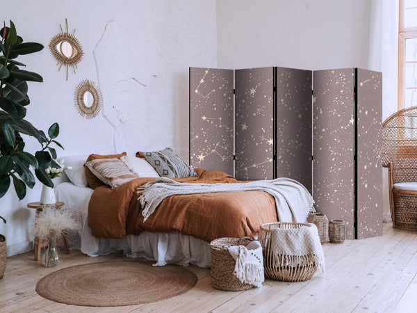 Paravento - Night Sky - Artistic Constellations and Stars in Pastel Shades