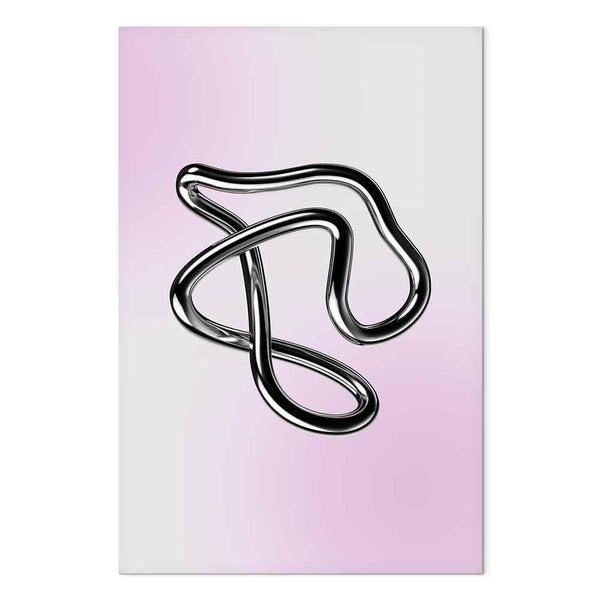 Quadro - Silver Intricacies - Fluid Metallic Figure on a Gradient Background