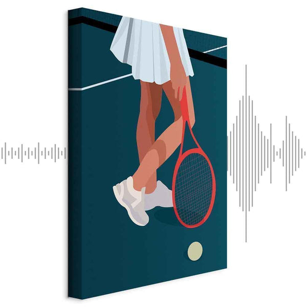 Quadro - Female Tennis Player With a Red Racket on the Court - Graphics