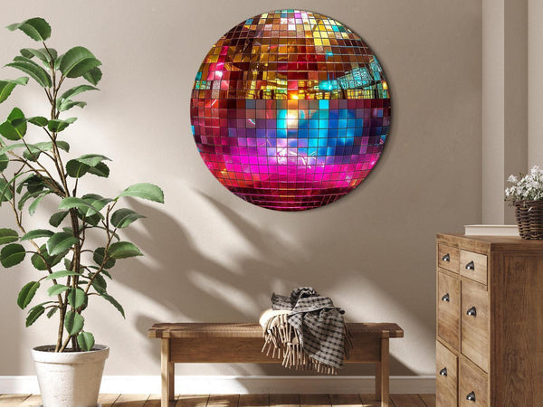 Quadro rotondo - Gold disco ball