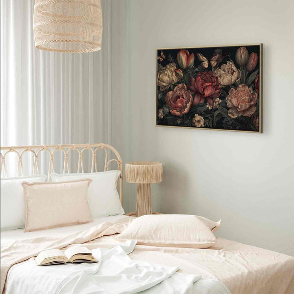 Quadro - Flowers on a turquoise background