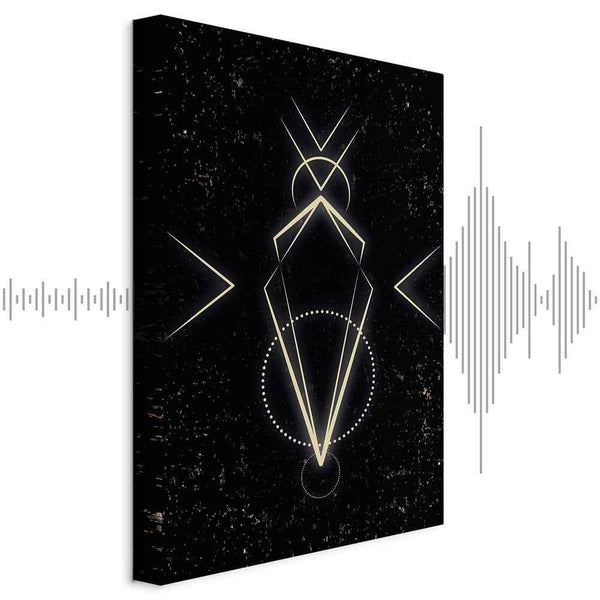 Quadro - Symmetry of Shapes (1-part) - Graphic Motif in Black Shade