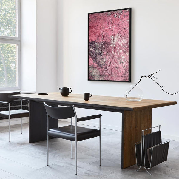 Quadro - Figure on Pink Background (1-part) - Female Silhouette in Marble