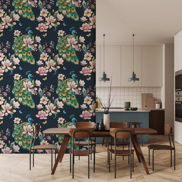 Tappezzeria murale - Magnolias and Peacocks