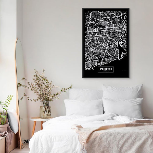 Quadro - Negative Map: Porto (1 Part) Vertical