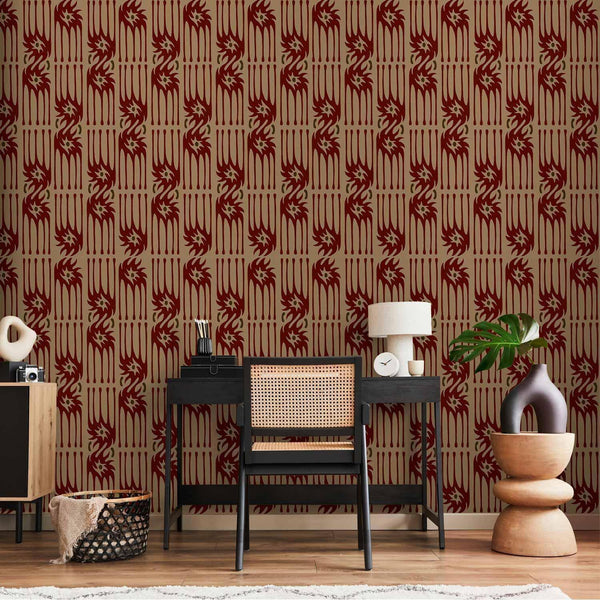 Tappezzeria murale - Red claws – irregular shapes on a paper background