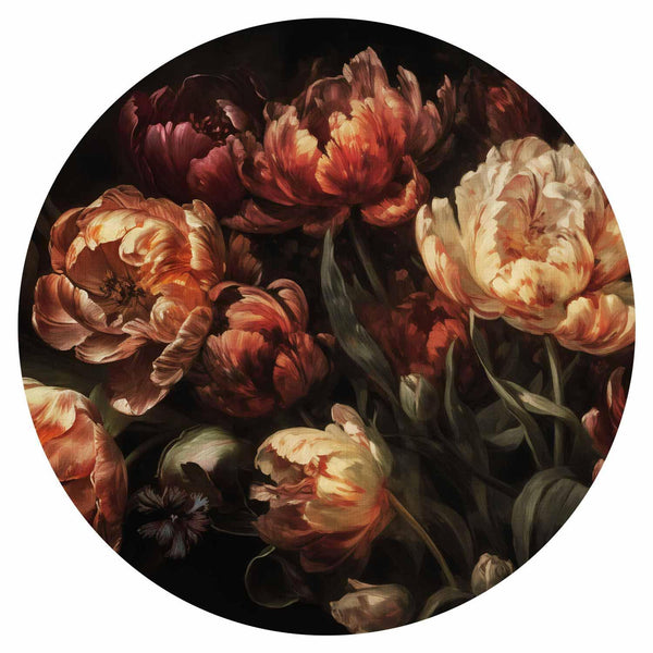 Carta da parati rotonda - Blooming tulips