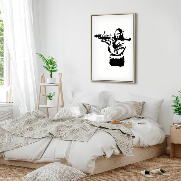 Quadro - Banksy Mona Lisa with Rocket Launcher (1 Part) Vertical