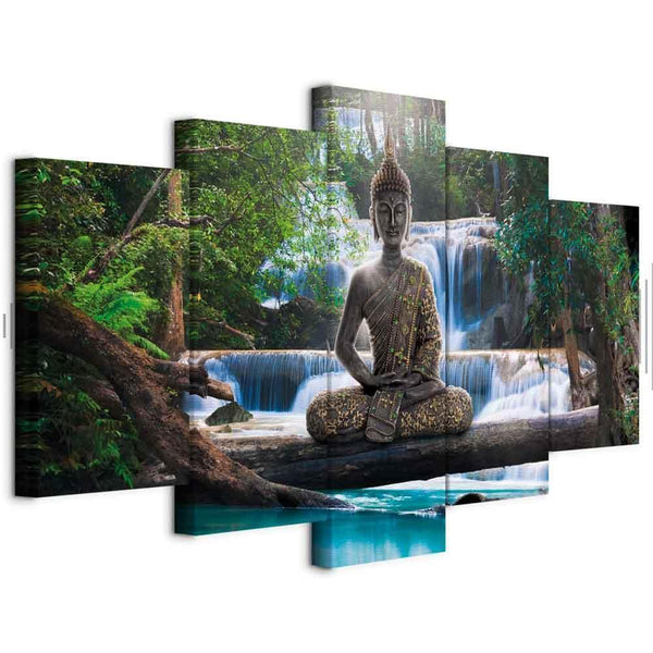 Quadro - Buddha and waterfall