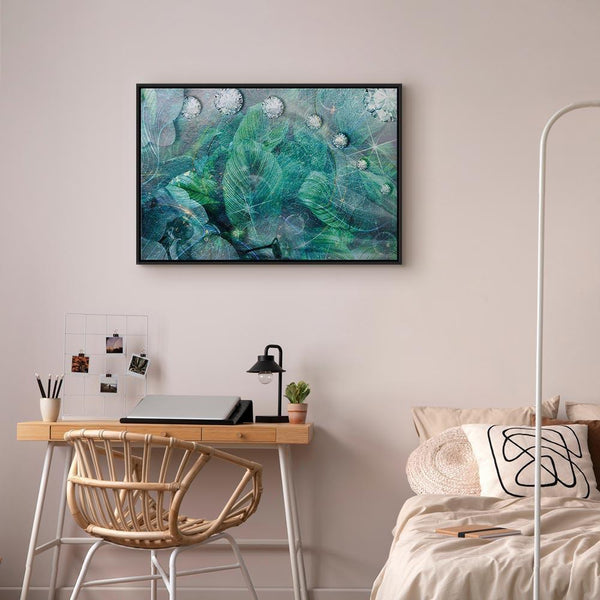 Quadro - Turquoise Leaves (1 Part) Wide