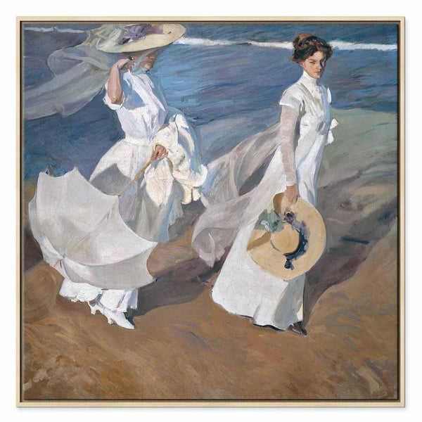 Quadro - Joaquín Sorolla y Bastida – Strolling along the Seashore