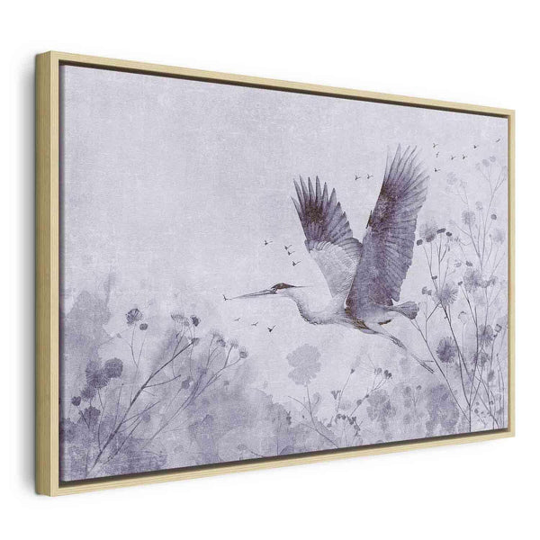 Quadro - Majestic flight - a crane in flight in monochrome