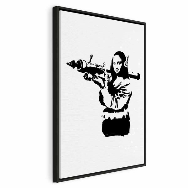 Quadro - Banksy Mona Lisa with Rocket Launcher (1 Part) Vertical