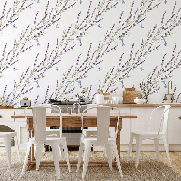 Tappezzeria murale - Butterflies Among the Lavender