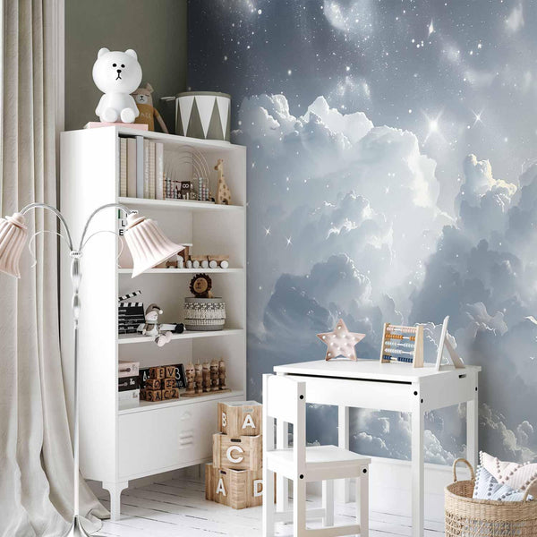 Carta da parati - Astral Calm: Stars Scattered Over Delicate Clouds