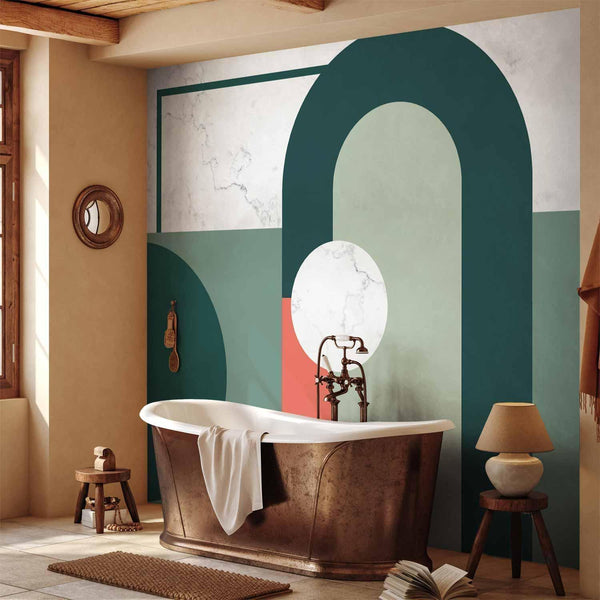 Carta da parati - Geometric Pattern With Marble Motif