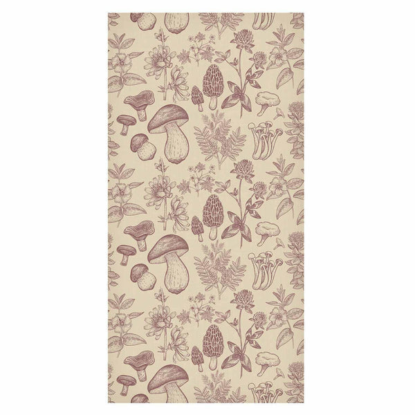 Tappezzeria murale - Beige mushrooms and herbs