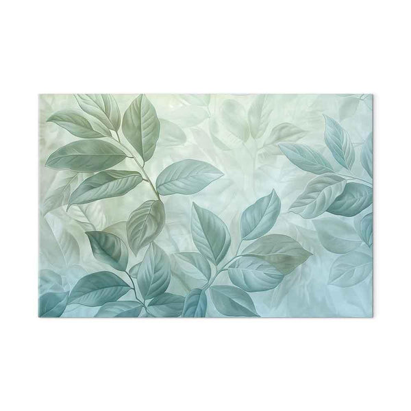 Quadro - Large Leaves in Shades of Green-Mint: Botanical Motif