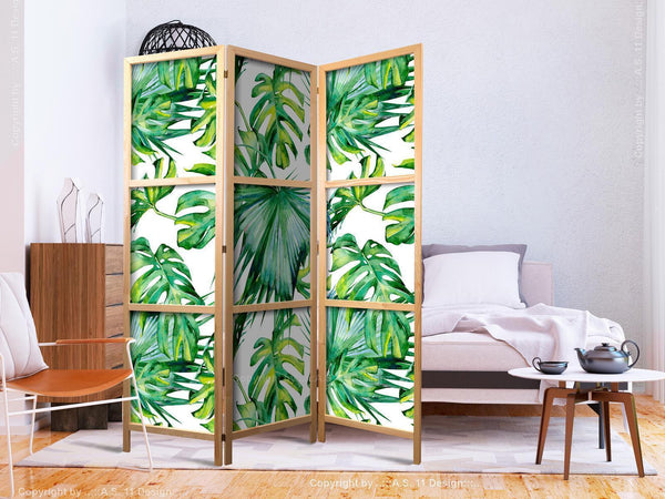 Paravento giapponese - Monstera and Palm Leaves I