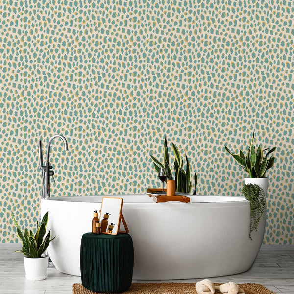 Tappezzeria murale - Giraffe Pattern - animal pattern in turquoise spots on a light background